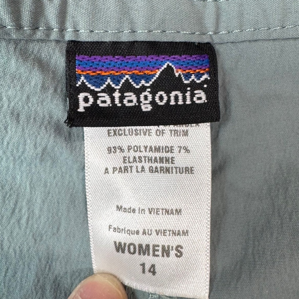 Patagonia Women Sage Green Wrap Front Hiking Skort Size 14 Lightweight‎ Stretch - Picture 4 of 7